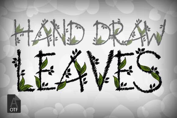 Hand Draw Leaves Font